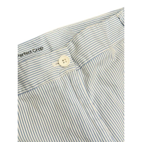 Talbots Perfect Crop Blue White Striped Pants Capri Coastal Beach Inseam 25" - Picture 4 of 6